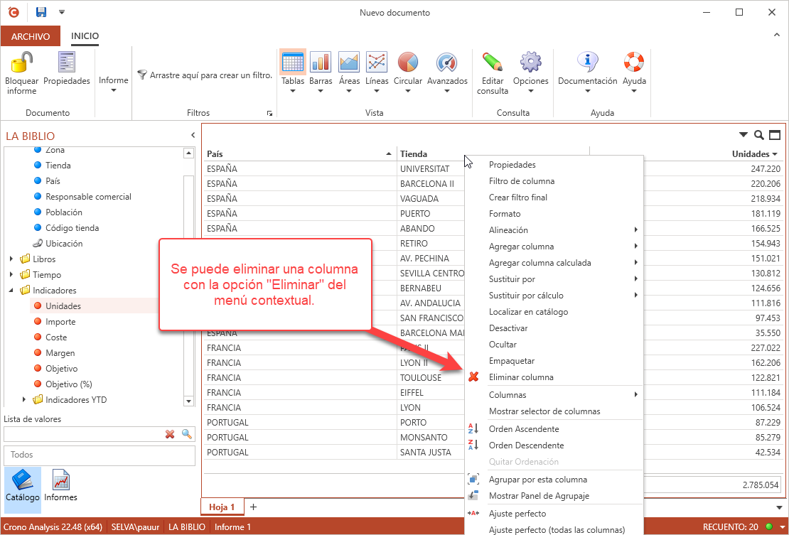 Eliminar una columna
